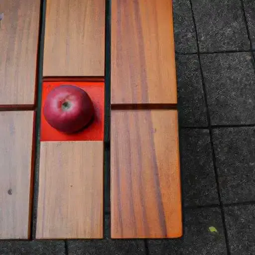 A geometrical style wooden table with a red apple (1).jpg